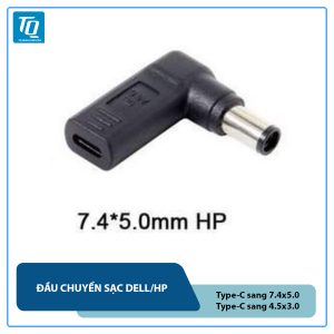 Đầu sạc PD 65W 100W 20V chuyển đổi cổng USB Type C sang nguồn điện DC 7.4x5.0mm cho HP