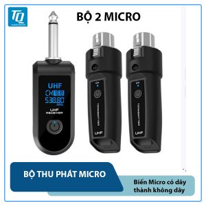 Bộ chuyển đổi micrô không dây bằng nhựa di động 2 Micro