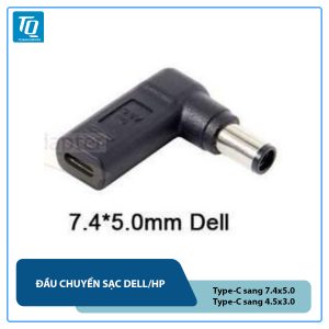 Đầu sạc PD 65W 100W 20V chuyển đổi cổng USB Type C sang nguồn điện DC 7.4x5.0mm cho Dell