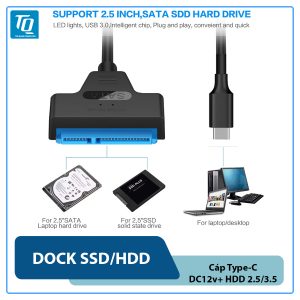 Dock Type-C sang Sata có Jack nguồn DC