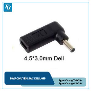 Đầu sạc PD 65W 100W 20V chuyển đổi cổng USB Type C sang nguồn điện DC 4.5x3.0mm cho Dell