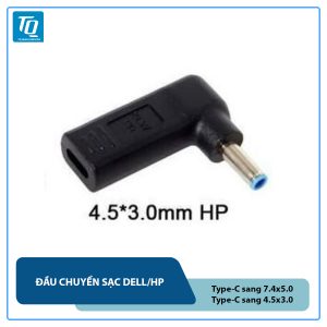 Đầu sạc PD 65W 100W 20V chuyển đổi cổng USB Type C sang nguồn điện DC 4.5x3.0mm cho HP