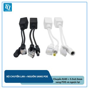 Bộ cáp truyền tín hiệu Jack POE cho Camera IP đổi ra Lan và nguồn