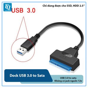 Dock USB 3.0 Sang Sata không jack nguồn DC