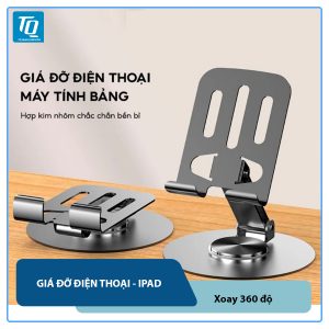 Giá Đỡ Điện Thoại Máy Tính Bảng Xoay 360 Hợp Kim Nhôm